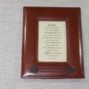 DaySpring 8”x9.5” Leather Frame with Christian Message or 4x6 Picture - LIKE NEW